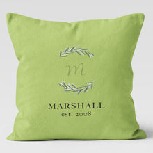 Load image into Gallery viewer, Wedding Monogram Personalized Custom Throw Pillow Cushion 18x18 & 20x20