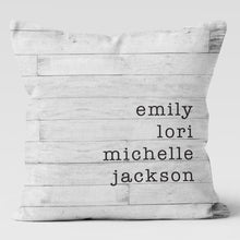 Load image into Gallery viewer, Personalized Throw Pillow With Names