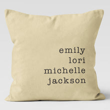Load image into Gallery viewer, Custom Names Personalized Throw Cushion Pillow 18x18 & 20x20