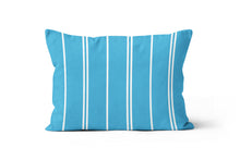 Load image into Gallery viewer, Blue White Strip Lumbar Pillow