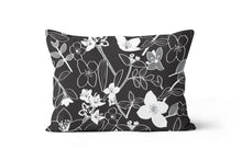 Load image into Gallery viewer, Simple Floral Black Pillow Cover