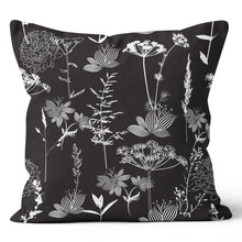 Load image into Gallery viewer, Leafy Vines Black Pillow Cover