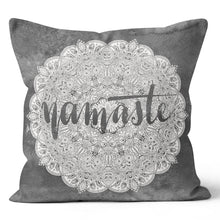 Load image into Gallery viewer, Namaste Grey Pillow Cover