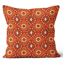 Load image into Gallery viewer, Orange, Green and White Print throw Cushion Pillow 18x18 & 20x20