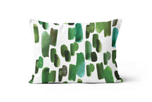 Load image into Gallery viewer, Paint Strokes Green Pillow Cover
