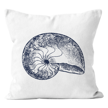 Load image into Gallery viewer, Navy Shell Throw Pillow