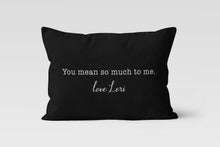 Load image into Gallery viewer, Sweetheart Black and White Personalized Pillow 12x20