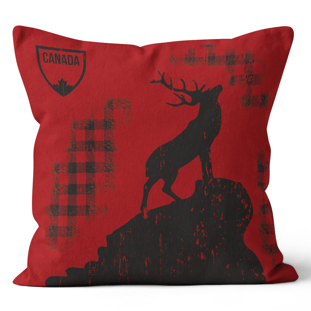 Canada Plaid Elk Pillow Cover