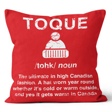 Load image into Gallery viewer, Red and Black Toque Canada Throw Cushion Pillow