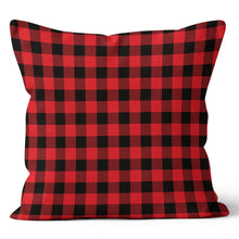 Load image into Gallery viewer, Red and Black Buffalo Check Throw Cushion Pillow
