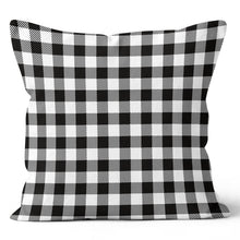 Load image into Gallery viewer, Canadian Zed Black and White Gingham Print Pillow