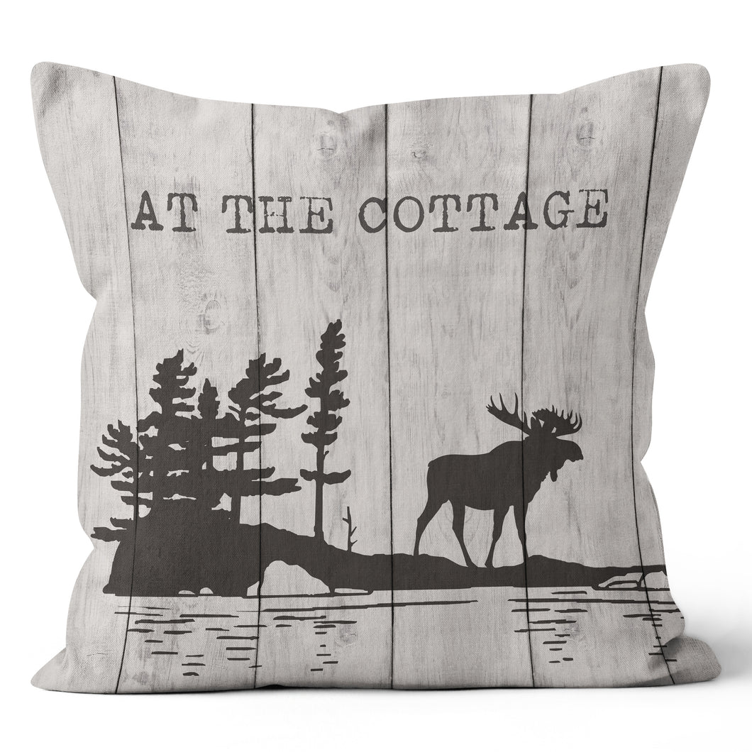 At the Cottage Moose Pillow