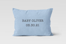 Load image into Gallery viewer, Baby Name and Birth Date Personalized Throw Pillow 12x20