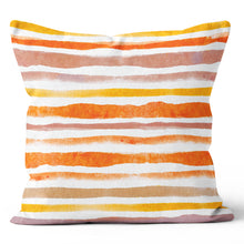 Load image into Gallery viewer, Orange and Yellow Strip Throw Pillow 18X18 & 20X20