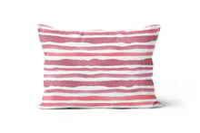 Load image into Gallery viewer, Choppy Stripe Pink Pillow Cover