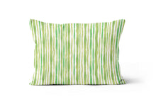 Load image into Gallery viewer, Green Distressed Stripe Pillow Cover