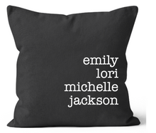 Load image into Gallery viewer, Black and White Names Personalized Throw Pillow