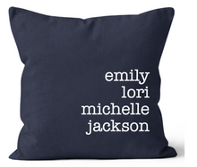 Load image into Gallery viewer, Navy and White Personalized Custom Throw Pillow with Names