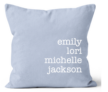 Load image into Gallery viewer, Blue and White All of Us Personalized Pillow