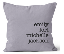 Load image into Gallery viewer, Steel Lilac All of Us Personalized Throw Pillow 20x20, 18x18 and 12x20