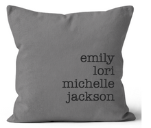 Load image into Gallery viewer, Grey and Black All of Us Personalized Custom Names Pillow