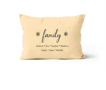 Load image into Gallery viewer, Yellow Family Personalized Lumbar Throw Pillow 12x20