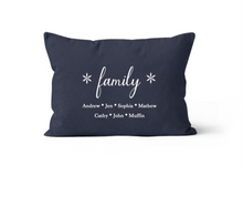 Load image into Gallery viewer, Navy Family Personalized Custom Pillow Lumbar 12x20