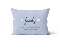 Load image into Gallery viewer, Blue Family Personalized Pillow 12x20
