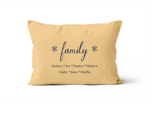 Load image into Gallery viewer, Flax Personalized Custom Family Pillow 12x20