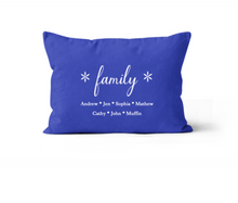 Load image into Gallery viewer, Royal Blue Family Personalized Pillow 12x20