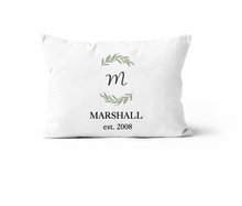 Load image into Gallery viewer, White Monogram Personalized Pillow 12x20