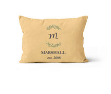 Load image into Gallery viewer, Washable Flax Monogram Personalized Throw Pillow 12x20