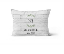 Load image into Gallery viewer, Shiplap Print Monogram Custom Personalized Pillow 12x20
