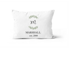 Load image into Gallery viewer, White Monogram Custom Personalized Throw Pillow 12x20