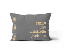 Load image into Gallery viewer, Grey and Flax Everyone's Names, Personalized Custom Throw Pillow