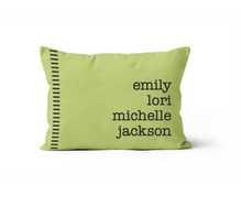 Load image into Gallery viewer, Lime Green Everyone's Names, Personalized Custom Pillow Cover