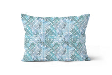 Load image into Gallery viewer, Blue Pyramid Stripe Lumbar Pillow