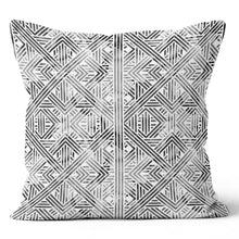 Load image into Gallery viewer, Black Grey Pyramid Stripe Pillow Cover