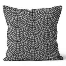 Load image into Gallery viewer, Grey Floral Tile Pillow Cover
