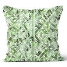 Load image into Gallery viewer, Green Pyramid Stripe Pillow Cover