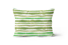 Load image into Gallery viewer, Green Choppy Stripe Pillow Cover