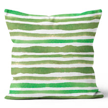 Load image into Gallery viewer, Green Choppy Stripe Pillow Cover