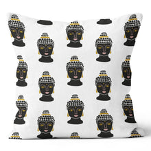 Load image into Gallery viewer, Lady Cactus Back, Yellow, White & Pink Throw Pillow Cover 20x20 18x18