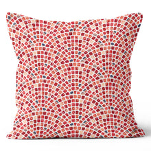 Load image into Gallery viewer, Red Floral Tile Pillow Cover