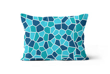 Load image into Gallery viewer, Blue and Green Tiles Pillow