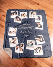 Load image into Gallery viewer, Navy Heather, Personalized Blanket -2