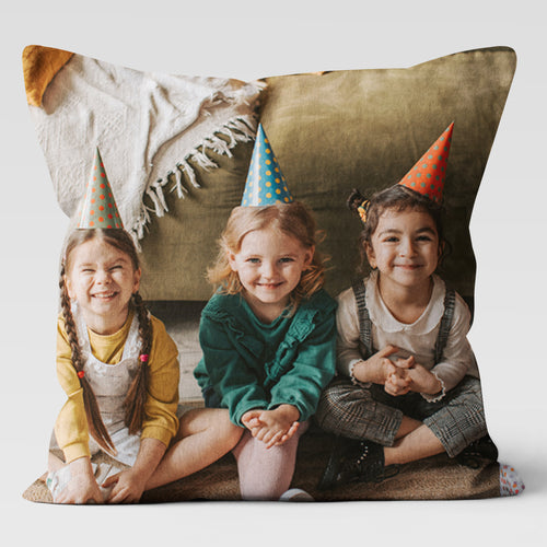 Happy Birthday Custom Personalized Photo Throw Pillow Cushion