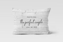 Load image into Gallery viewer, Shiplap Wedding Personalized Custom Lumbar Throw Cushion 12x20