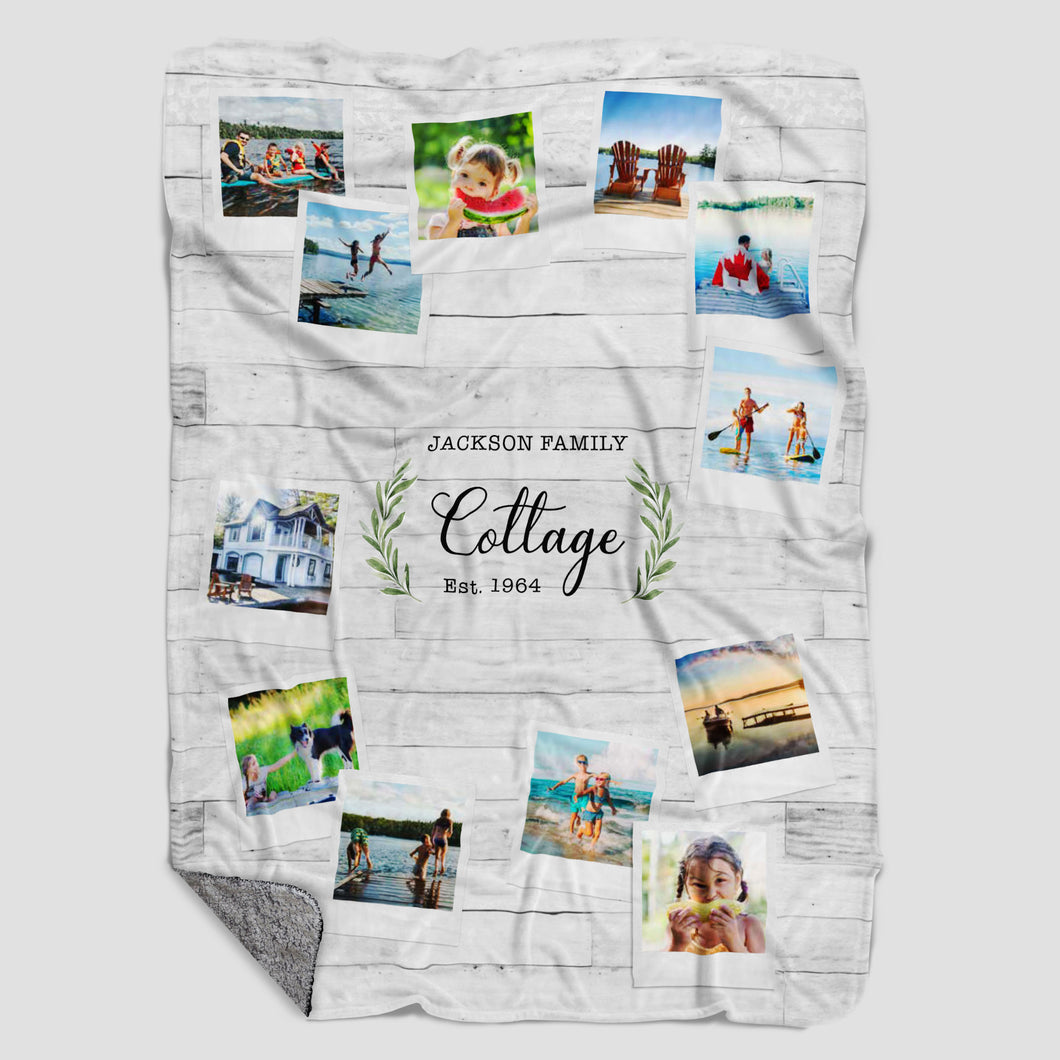 Cottage Personalized Photo Blanket 