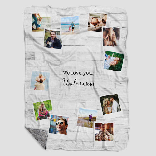 Aunt and Uncle, Sherpa Personalized Photo Sherpa Blanket 